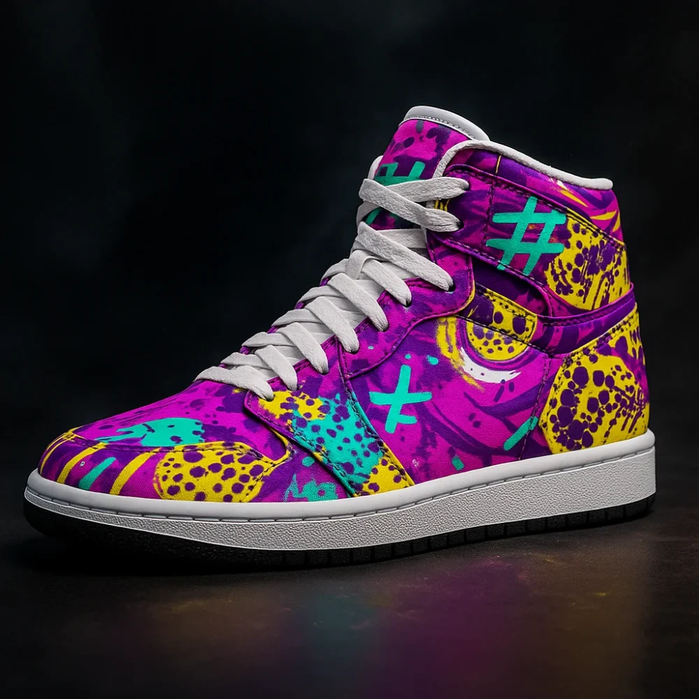 Neon Blast High-Top Sneakers – Reigniting Wild ‘90s Street Vibes